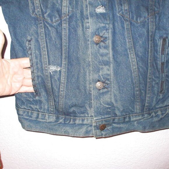90s Vtg Levis Jacket Mens Size S Jean Denim Trucker Ghost Y2K Grunge USA Made - Picture 8 of 12